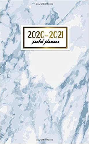 2020-2021 Pocket Planner: Pretty Two-Year Monthly Pocket Planner and Organizer | 2 Year (24 Months) Agenda with Phone Book, Password Log & Notebook | NIfty Grey Marble Pattern