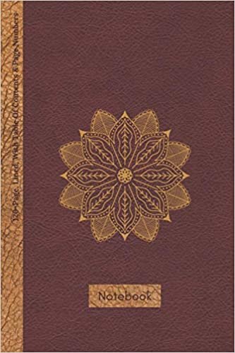 indir 120-Page Lined Notebook With Table Of Contents &amp; Page Numbers: Hand Size Writing Journal, Diary, Composition Book or Office Supplies. | Made in USA | ... Women and Girls (Garnet Gold Mandala Cover)