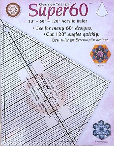 Clearview Triangle Super 60 30 - 60 - 120 Acrylic Ruler: Use for Many 60 Designs - Cut 120 Angles Quickly