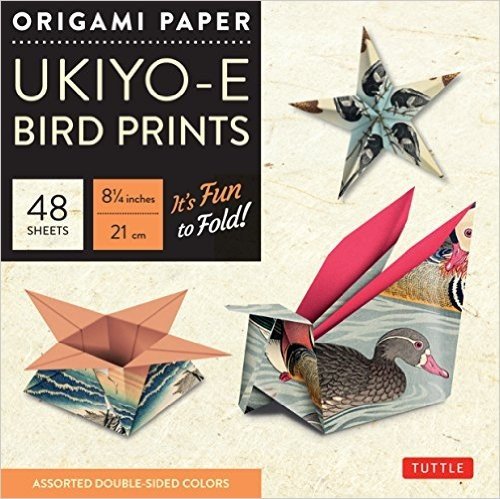 Origami Paper - Ukiyo-E Bird Prints - 8 1/4" Size - 48 Sheets: (Tuttle Origami Paper)