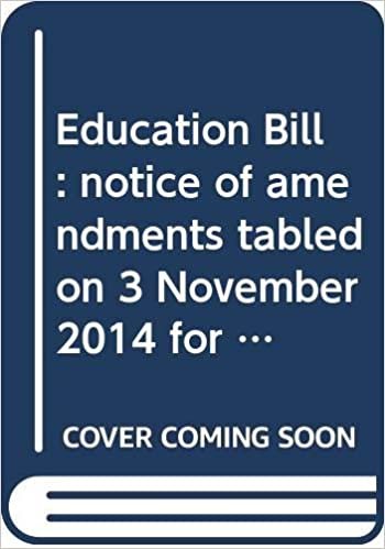 indir Education Bill: notice of amendments tabled on 3 November 2014 for further consideration stage (Northern Ireland Assembly bills)