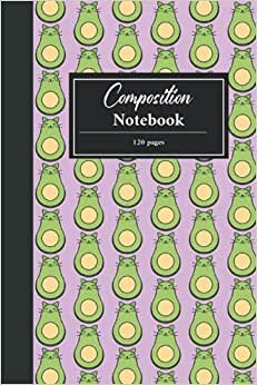 indir Composition Notebook with avocado cats pattern Cover: Composition Book, Journal, Lined Notebook , 120 pages