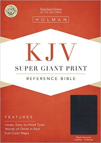 KJV Super Giant Print Reference Bible, Black Genuine Leather Indexed baixar