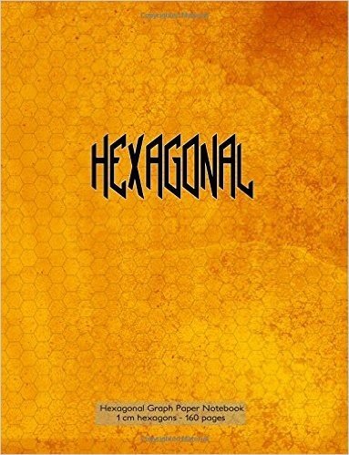 Hexagonal Graph Paper Notebook 1 CM Hexagons - 160 Pages: Notebook Not eBook, 160 Pages with Hexagon Orange Grunge Cover, 8.5 X 11, 1 CM Hexagonal Gri
