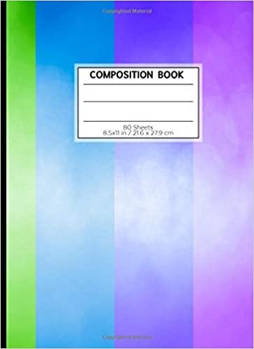 COMPOSITION BOOK 80 SHEETS 8.5x11 in / 21.6 x 27.9 cm: A4 Lined Ruled Rimmed Notebook | "Rainbow" |Workbook for s Kids Students Boys | Writing Notes School College | Grammar | Languages