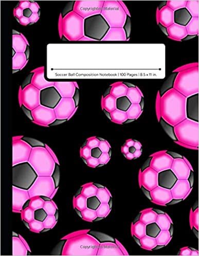 indir Soccer Ball Composition Notebook: Wide Ruled | 100 Pages | One Subject Daily Journal Notebook | Pink