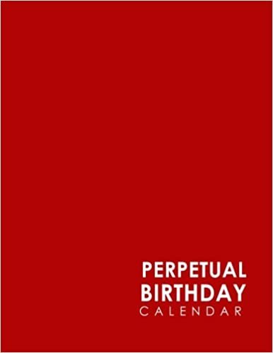 Perpetual Birthday Calendar: Important Dates Record Book, Personal Calendar Of Important Celebrations Plus Gift Log, Minimalist Red Cover: Volume 22
