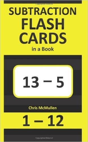 Subtraction Flash Cards in a Book: Ordered and Shuffled 1-12