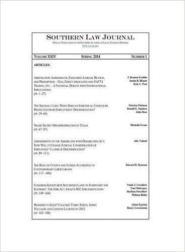 Southern Law Journal, Vol. XXIV, Spring 2014