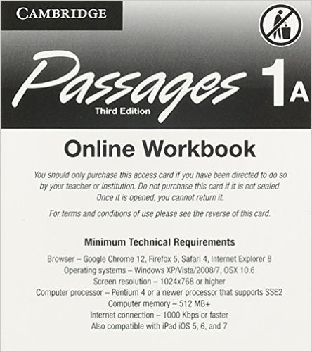 Passages Level 1 Online Workbook a Activation Code Card