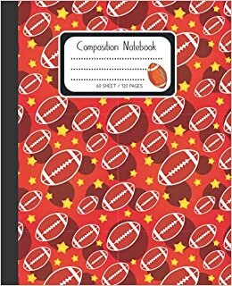 indir Football Composition Notebook: Wide-Ruled, 7.5 x 9.25, 120 Pages For kids / Composition Notebook for Kids, Cool American Football Pattern for Boys, ... Lovers Composition Notebook for School