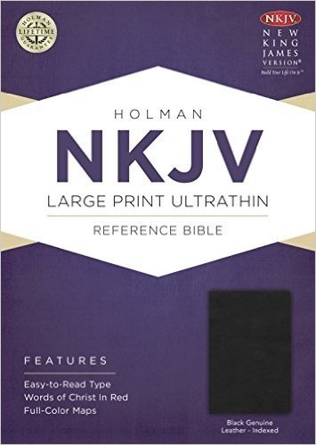 NKJV Large Print Ultrathin Reference Bible, Black Genuine Leather Indexed baixar