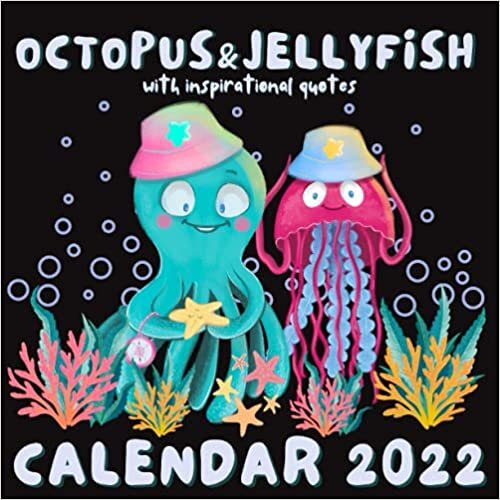 indir Octopus &amp; Jellyfish Calendar 2022: With Inspirational Quotes Monthly Planner Mini Calendar