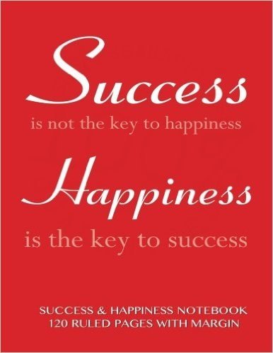 Success and Happiness Notebook 120 Ruled Pages with Margin: Notebook with Red Cover, Lined Notebook with Margin, Perfect Bound, Ideal for Writing, Ess