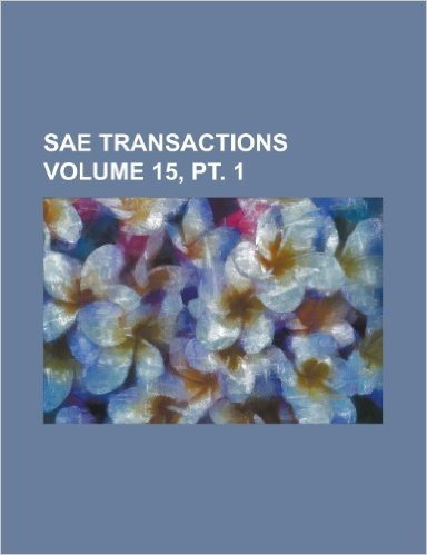 Sae Transactions Volume 15, PT. 1