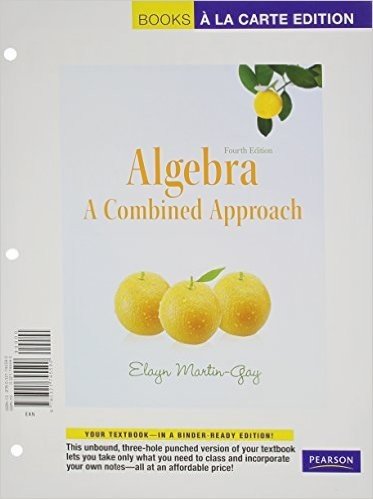 Algebra: A Combined Approach, Books a la Carte Plus MML/Msl Student Access Code Card (for Ad Hoc Valuepacks)