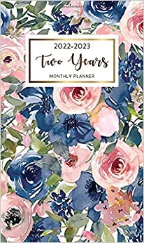 indir 2022-2023 Pocket Planner: Beautiful Watercolor Floral 2 Year Monthly Calendar 2022-2023 | January 2022 - December 2023 | 24 Month Calendar Agenda Schedule Organizer