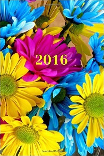 2016: Calendario/Planificador de Cita: 1 Semana En 2 Lados, Formato 6" X 9" (15.24 X 22.86 CM), Encuadernacion Flores
