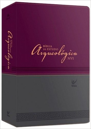 Bíblia de Estudo Arqueológica NVI. Capa Luxo Vinho e Cinza