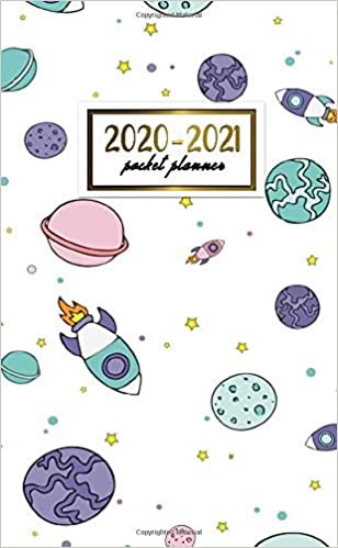 2020-2021 Pocket Planner: 2 Year Pocket Monthly Organizer & Calendar | Nifty Two-Year (24 months) Agenda With Phone Book, Password Log and Notebook | Cute Spaceships & Planets Print