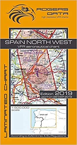 Spain North West Rogers Data VFR Luftfahrtkarte 500k: Spanien Nord West VFR Luftfahrtkarte – ICAO Karte, Maßstab 1:500.000