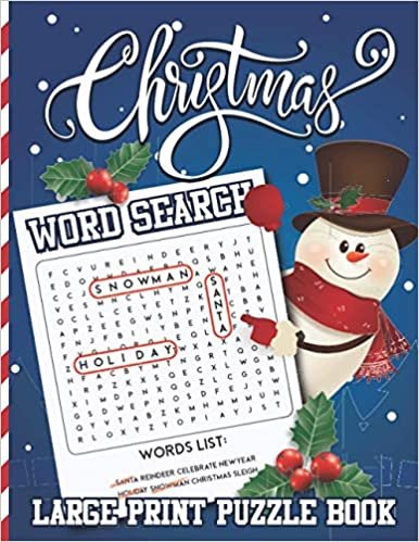 indir Christmas Word Search Large Print Puzzle Book: Word Find Gift for Adults, Seniors with Word List &amp; Answers