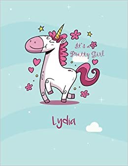 indir Lydia: Unicorn Notebook Personal Name Wide Lined Rule Paper | Notebook The Notebook For Writing Journal or Diary Women &amp; Girls Gift for Birthday, For Student | 162 Pages Size 8.5x11inch