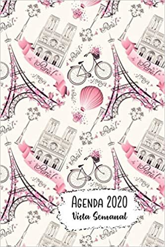 Agenda 2020 Vista Semanal: 12 Meses Programacion Semanal Calendario en Espanol Diseno Paris in Rosa