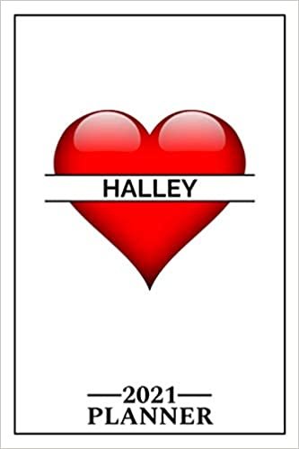 indir Halley: 2021 Handy Planner - Red Heart - I Love - Personalized Name Organizer - Plan, Set Goals &amp; Get Stuff Done - Calendar &amp; Schedule Agenda - Design With The Name (6x9, 175 Pages)