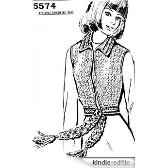 Tie Belt Crochet Slip On Vest Short Sweater Pattern Sizes Small Medium Large (English Edition) [Kindle-editie]