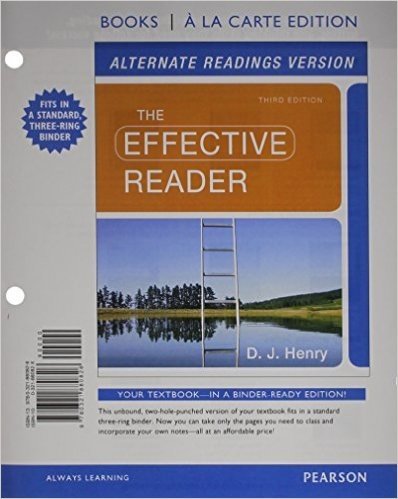 The Effective Reader, Alternate Edition, Books a la Carte Edition Plus Myreadinglab with Pearson Etext -- Access Card Package
