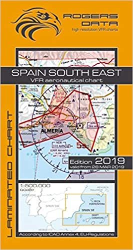 Spain South East Rogers Data VFR Luftfahrtkarte 500k: Spanien Süd Ost VFR Luftfahrtkarte – ICAO Karte, Maßstab 1:500.000