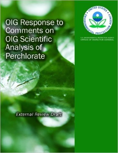 Oig Response to Comments on Oig Scientific Analysis of Perchlorate (External Review Draft)