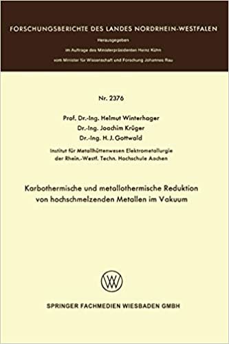Karbothermische und metallothermische Reduktion von hochschmelzenden Metallen im Vakuum (Forschungsberichte des Landes Nordrhein-Westfalen)