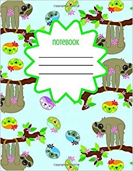 indir Notebook: Adorable Sloth 8.5 inch by 11 inch Blank, 110 Page, College Ruled, Lined Notebook/Journal