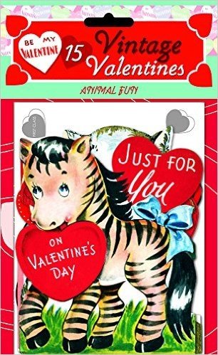 15 Vintage Valentines: Fun with Animals: 15 Die-Cut Cards in Bag with Decorated Envelopes