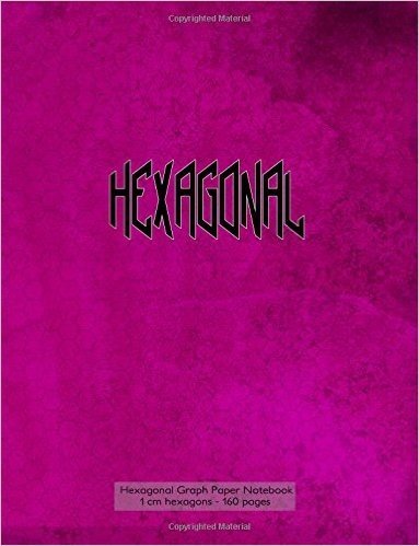 Hexagonal Graph Paper Notebook 1 CM Hexagons - 160 Pages: Notebook Not eBook, 160 Pages with Hexagon Purple Grunge Cover, 8.5 X 11, 1 CM Hexagonal Gri