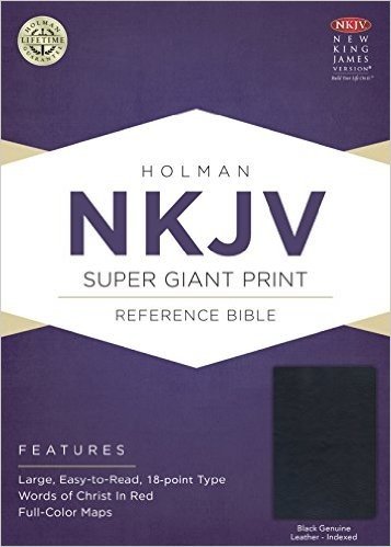 NKJV Super Giant Print Reference Bible, Black Genuine Leather Indexed baixar