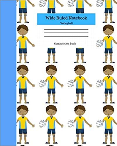indir Wide Ruled Notebook Volleyball Composition Book: Sports Fans Novelty Gifts for Adults and Kids. 8&quot; x 10&quot; 120 Pages. Boy Playing Volleyball Cover