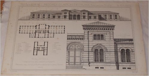 Biblioteca Progetto Dell'Arch. C. Mercoli Premiato Nella Scuola Sup. Di Architettura In Milano (1890).