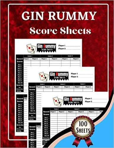 indir GIN RUMMY SCORE SHEETS: 100 large Gin Rummy Score Book | Gin Rummy Score Pads | Record Keeper Book | Perfect Scorebook for Scorekeeping | Size 8,5&quot;x11&quot; 100 Score Pages