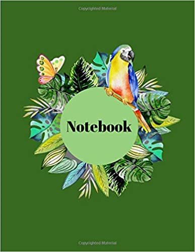 indir Notebook: Large Composition Notebook Wide Ruled Lined Paper (8.5&quot; x 11&quot;) Tropical Cover With Parrot.