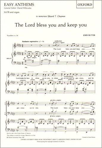 The Lord bless you and keep you: SATB vocal score (Oxford easy anthems)