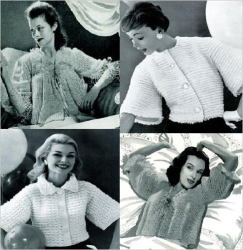 Antigo moda Vintage casacos de Crochet