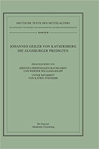 indir Johannes Geiler von Kaysersberg, Die Augsburger Predigten (Deutsche Texte Des Mittelalters)