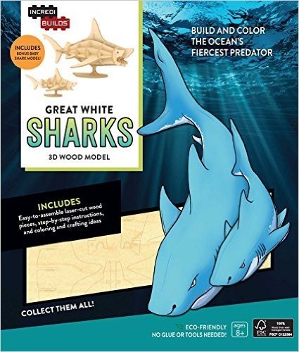 Incredibuilds: Great White Sharks 3D Wood Model baixar