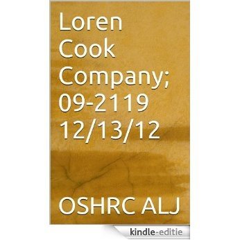 Loren Cook Company; 09-2119  12/13/12 (English Edition) [Kindle-editie]