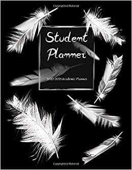 indir Student Planner: 2020-2021 Academic Planner, Black with White Feathers