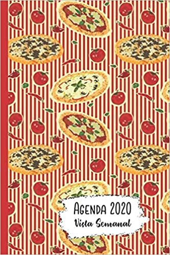 Agenda 2020 Vista Semanal: 12 Meses Programacion Semanal Calendario en Espanol Diseno Pizza