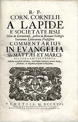 A Lapide è Societate Jesu. Commentarius in evangelia ss. mattaei et marci.